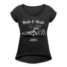 Load image into Gallery viewer, Time Machine Women's Roll Cuff T-Shirt - heather black