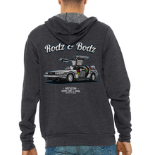 Load image into Gallery viewer, Time Machine Unisex Full Zip Hoodie - charcoal grey