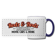 Load image into Gallery viewer, Rodz & Bodz Panoramic Mug - white/cobalt blue