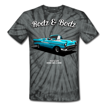 Load image into Gallery viewer, Unisex Tie Dye T-Shirt- 57 CHEVY - spider black