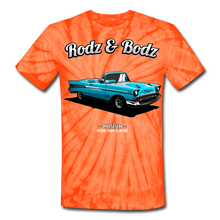 Load image into Gallery viewer, Unisex Tie Dye T-Shirt- 57 CHEVY - spider orange