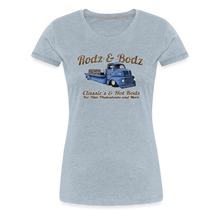 Load image into Gallery viewer, Women’s T-Shirt -Rodz &amp; Bodz COE - heather ice blue
