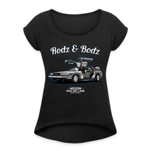 Load image into Gallery viewer, Time Machine Women&#39;s Roll Cuff T-Shirt - black
