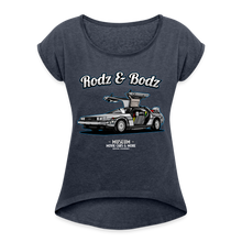 Load image into Gallery viewer, Time Machine Women&#39;s Roll Cuff T-Shirt - navy heather
