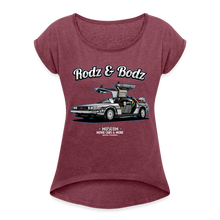 Load image into Gallery viewer, Time Machine Women&#39;s Roll Cuff T-Shirt - heather burgundy
