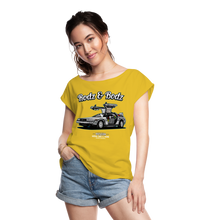 Load image into Gallery viewer, Time Machine Women&#39;s Roll Cuff T-Shirt - mustard yellow
