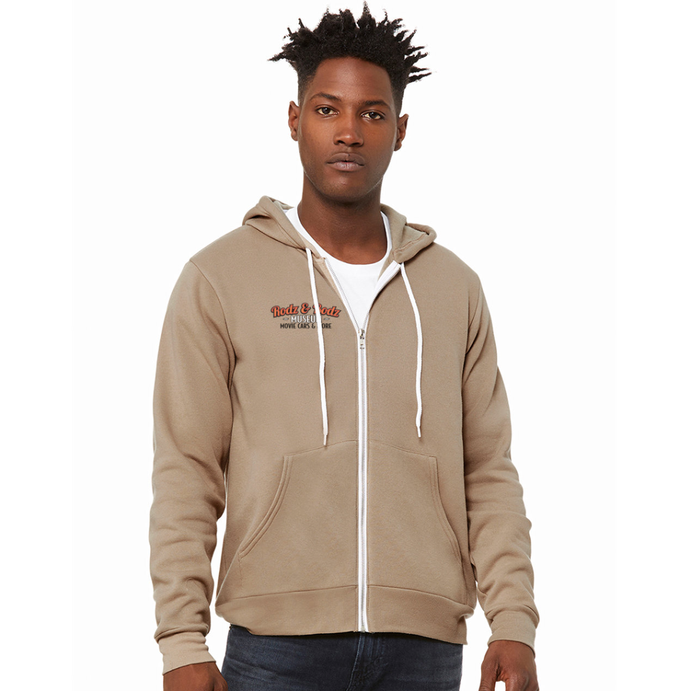 Movie Mashup Unisex Full Zip Hoodie - tan