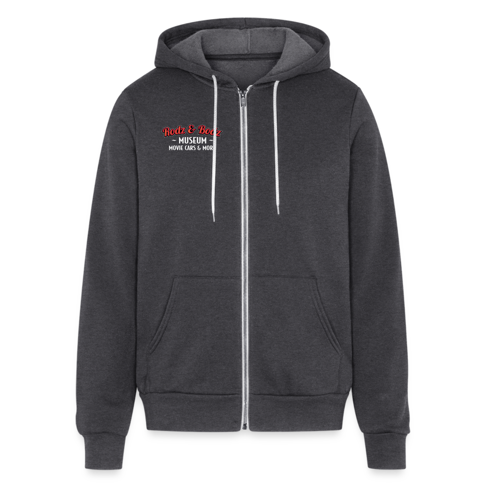 Time Machine Unisex Full Zip Hoodie - charcoal grey