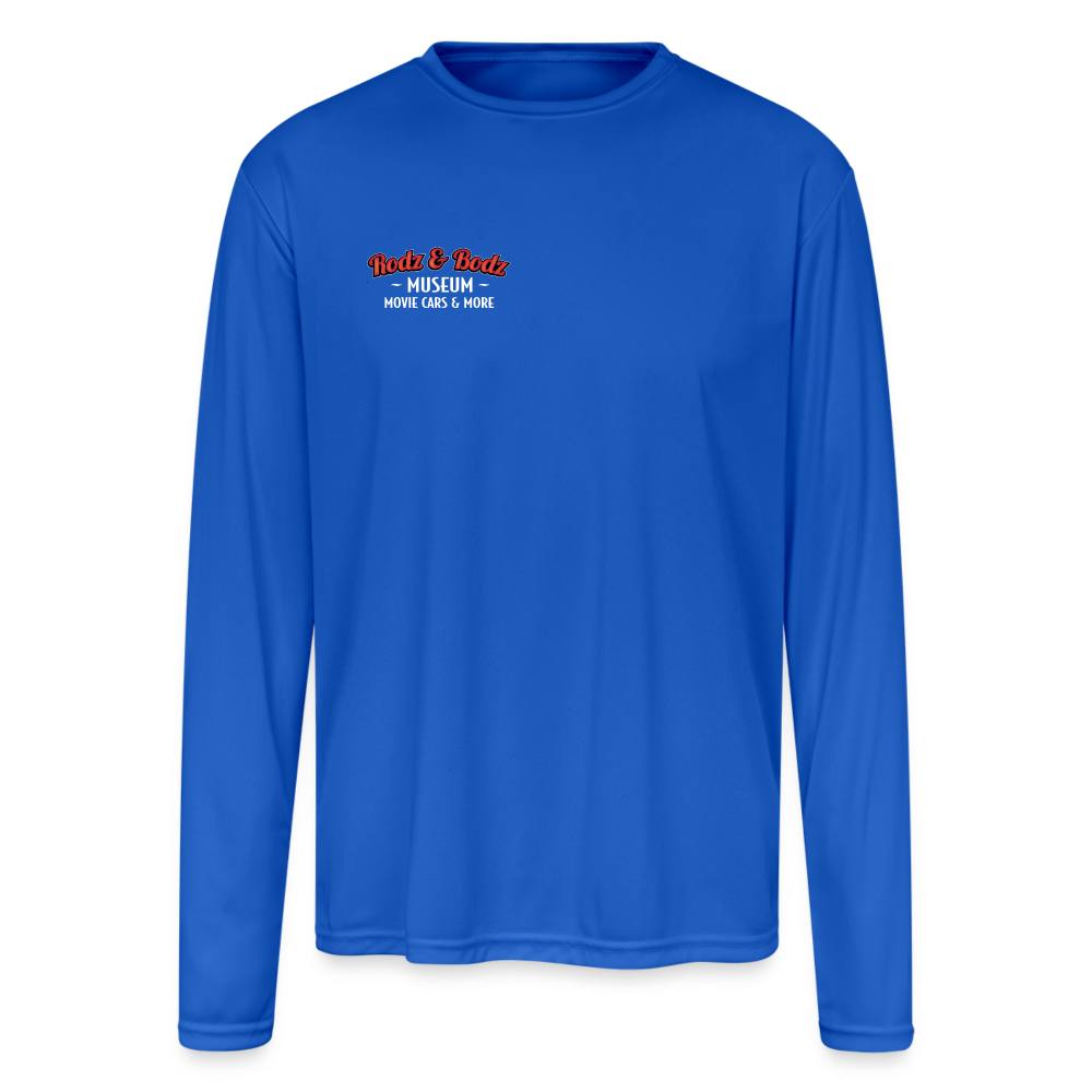 Time Machine Men's Moisture Wicking Performance Long Sleeve T-Shirt - royal blue