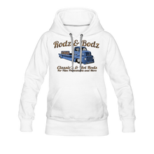 Load image into Gallery viewer, Women’s Hoodie -Rodz &amp; Bodz COE - white
