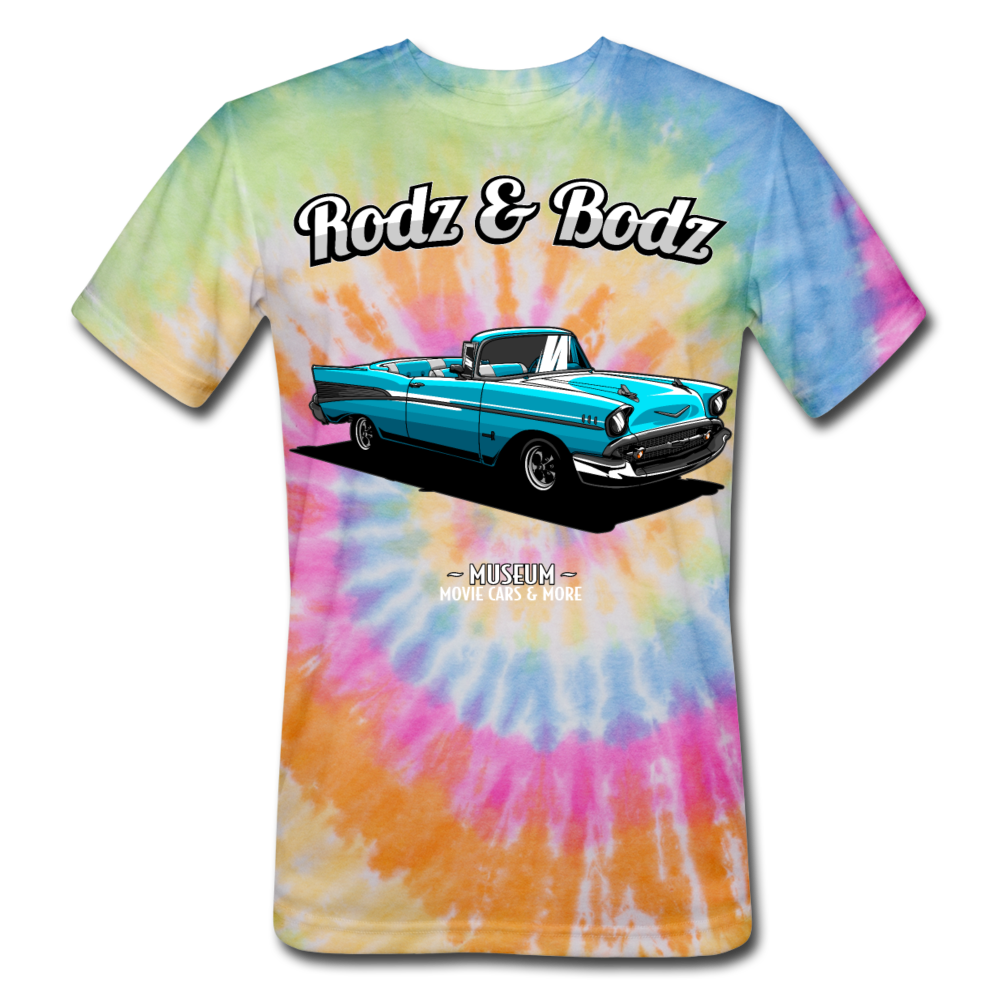 Unisex Tie Dye T-Shirt- 57 CHEVY - rainbow